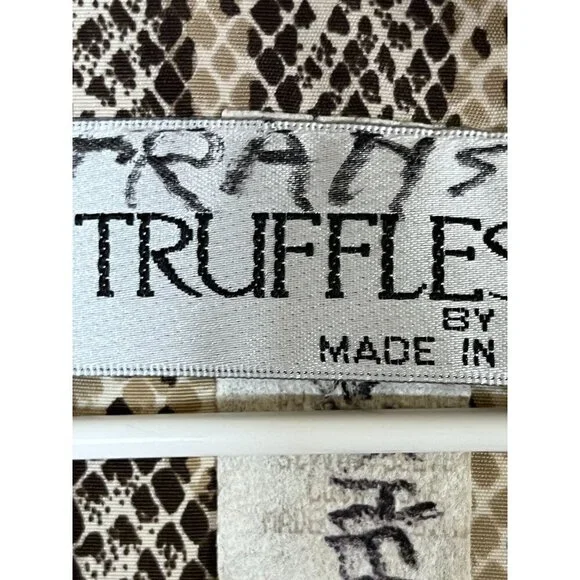Truffles Animal Print Snakeskin Top 2X Brown Safari Jungle Exotic Classic Chic - Picture 2 of 11